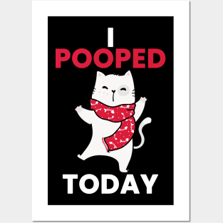 Cat, Hooray I Pooped Today Posters and Art